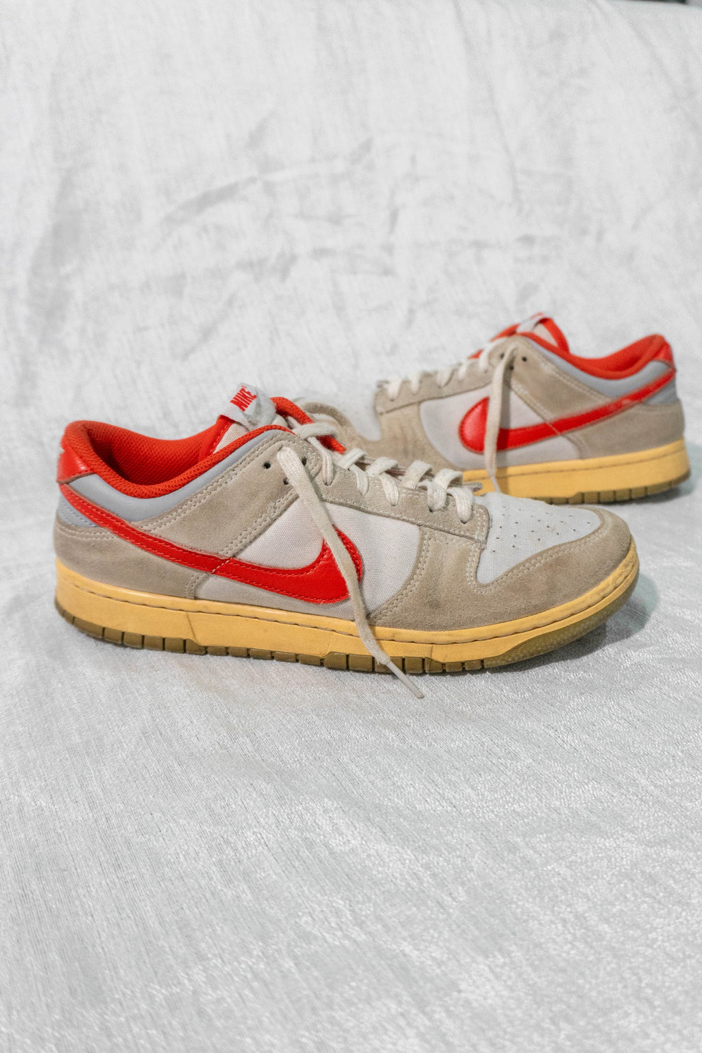 Nike Dunk Low '85 Athletic Department grey and red side profile, EU 42.5